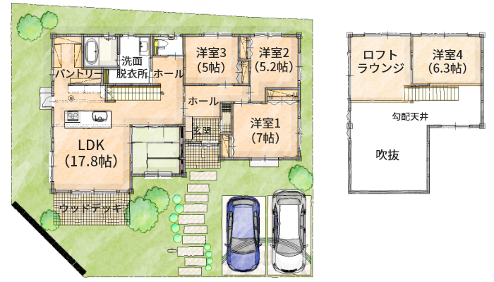 【平屋】彦根市東沼波ニュータウン 建売モデルハウス／5LDK＋パントリー＋ラウンジ